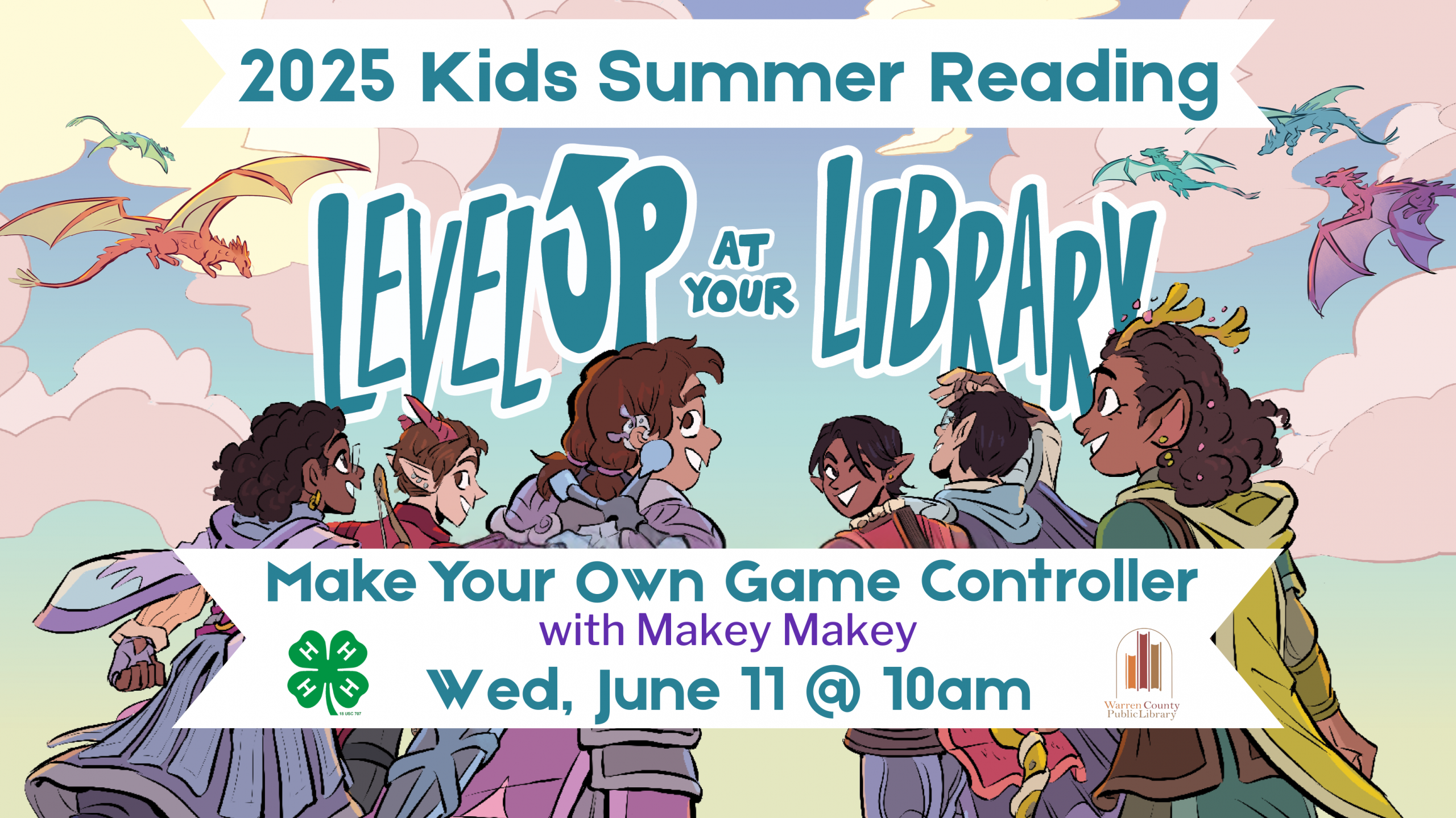 2025 Kids Summer Reading Level Up at Your Library Make Your Own Game Controller with Makey Makey Wed, June 11 at 10am