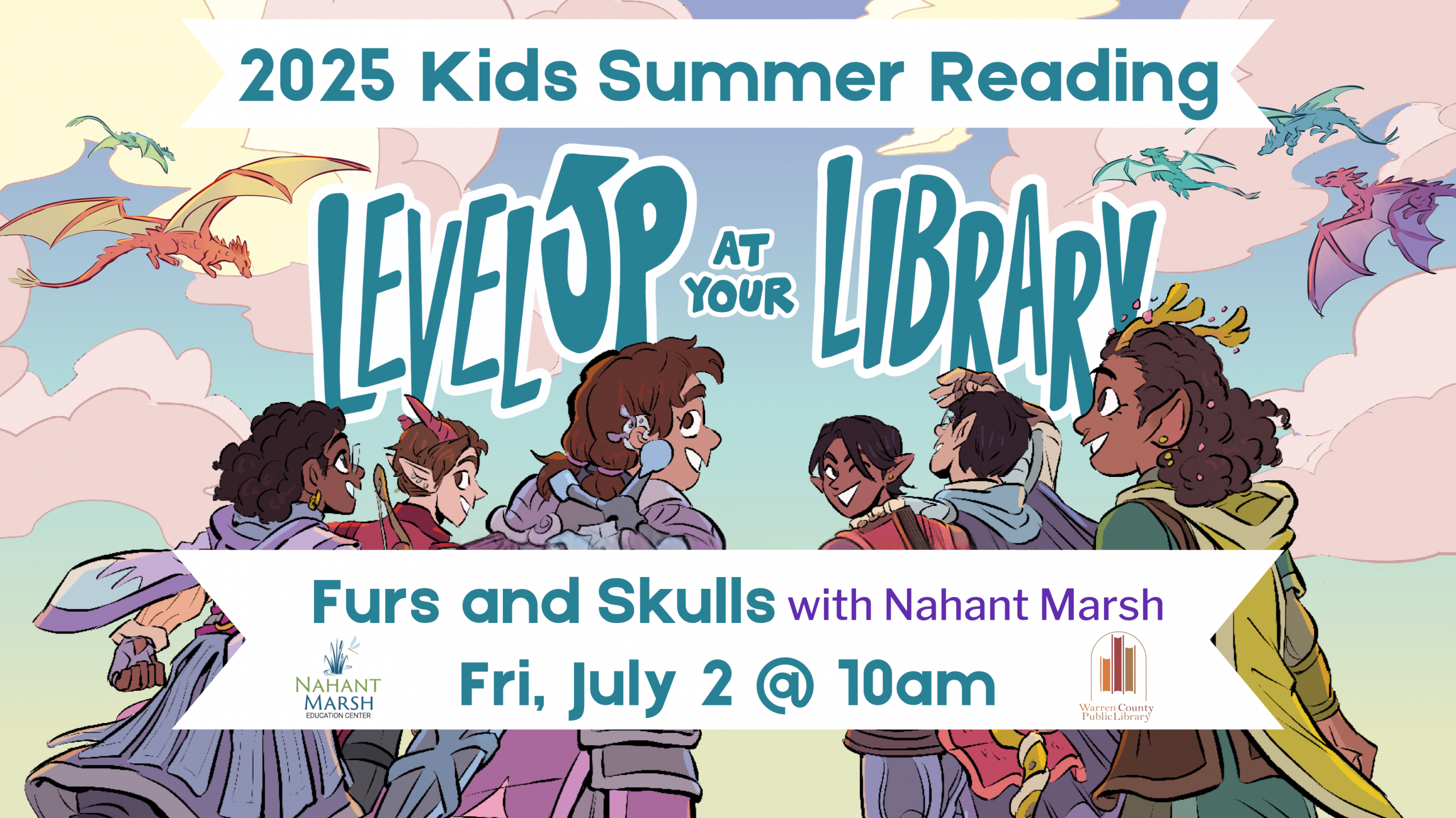 2025 Kids Summer Reading Level Up at Your Library Furs and Skulls with Nahant Marsh Fri, July 2 at 10am