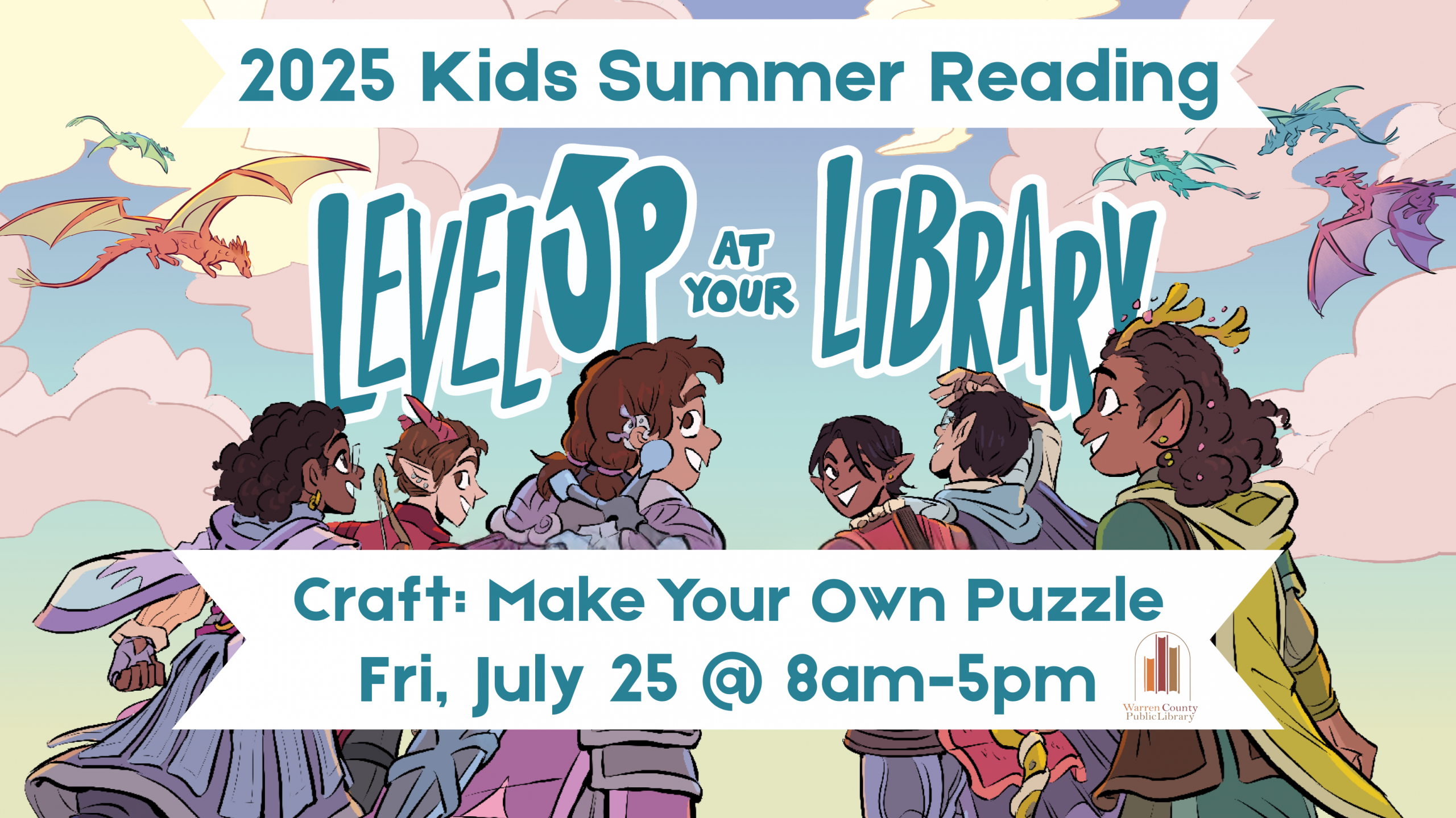 2025 Kids Summer Reading Level Up at Your Library Craft: Make Your Own Puzzle Fri, July 25 at 8am-5pm